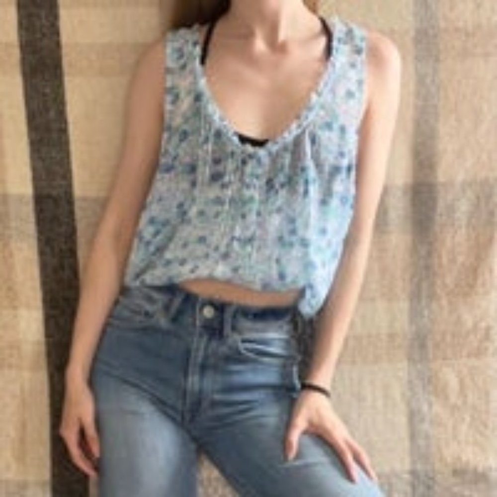 American Eagle Sheer Floral Tank Blouse
